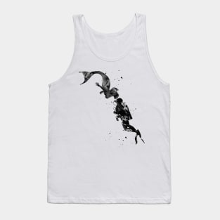 Mermaid kissing a sea diver Tank Top